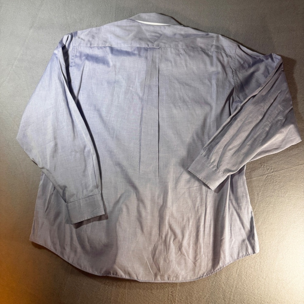 Tommy Hilfiger Mens Dress Shirt 17 36-37 Blue Cotton Button Down Long Sleeve - Picture 8 of 8
